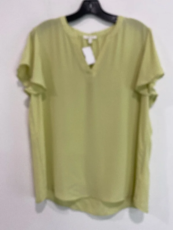 lace women's topsTop Short Sleeve By Maurices In Green, Size: L