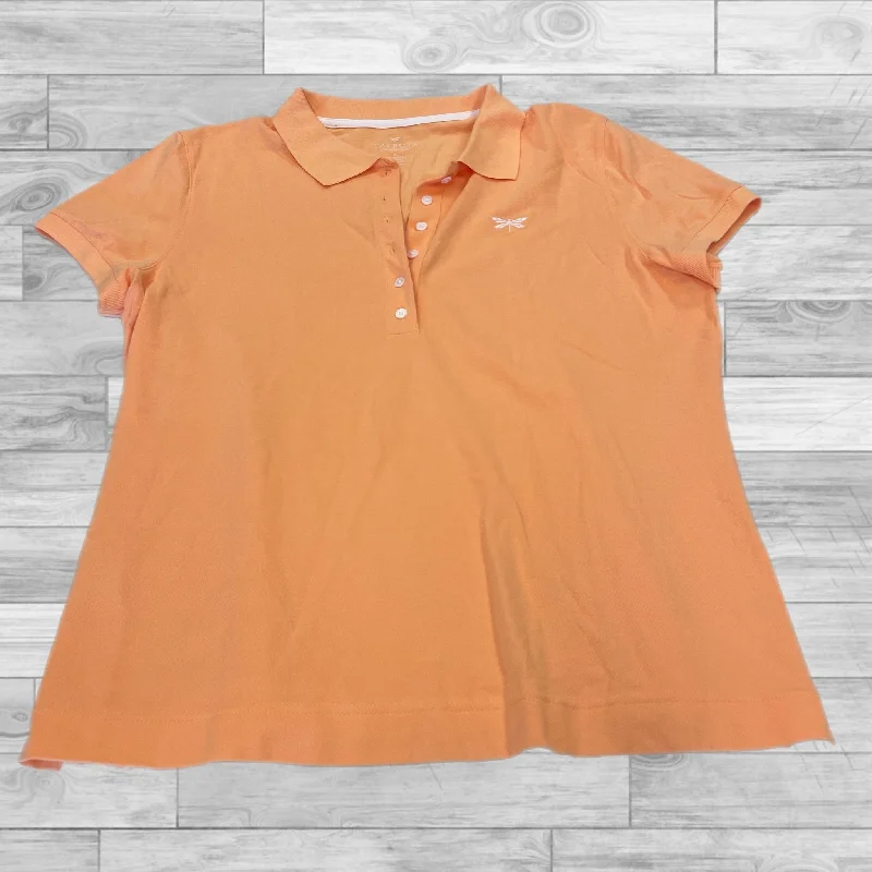 women's tops for black-tie affairsTop Short Sleeve By Talbots In Orange, Size: Xl