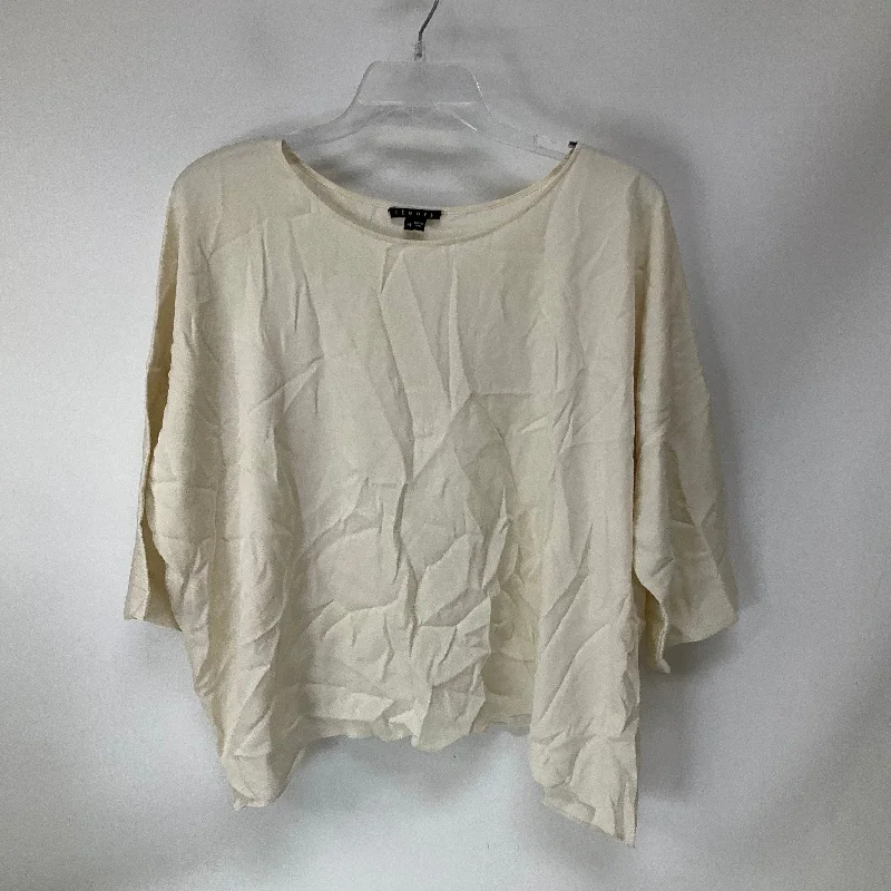 women's tops for those who love to shop for unique findsTop Short Sleeve By Theory In Cream, Size: M