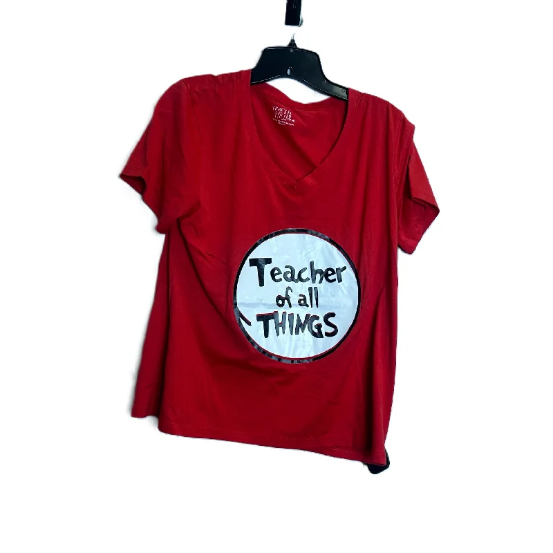 women's tops for those who refuse to compromise on styleTop Short Sleeve By Time And Tru In Red, Size: L