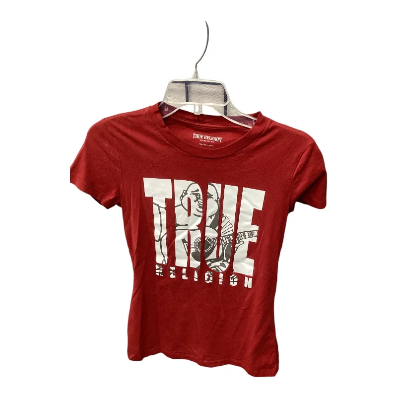 women's tops for those who love to dress up their casual looks with stylish topsTop Short Sleeve By True Religion In Red, Size: S