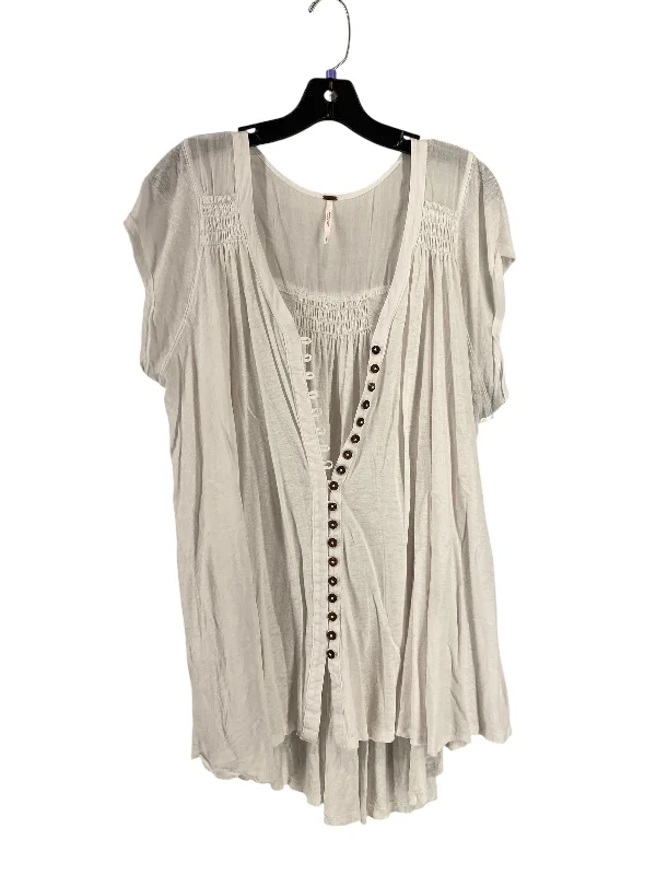 women's tops for minimalist aestheticsTunic Short Sleeve By Free People In White, Size: L