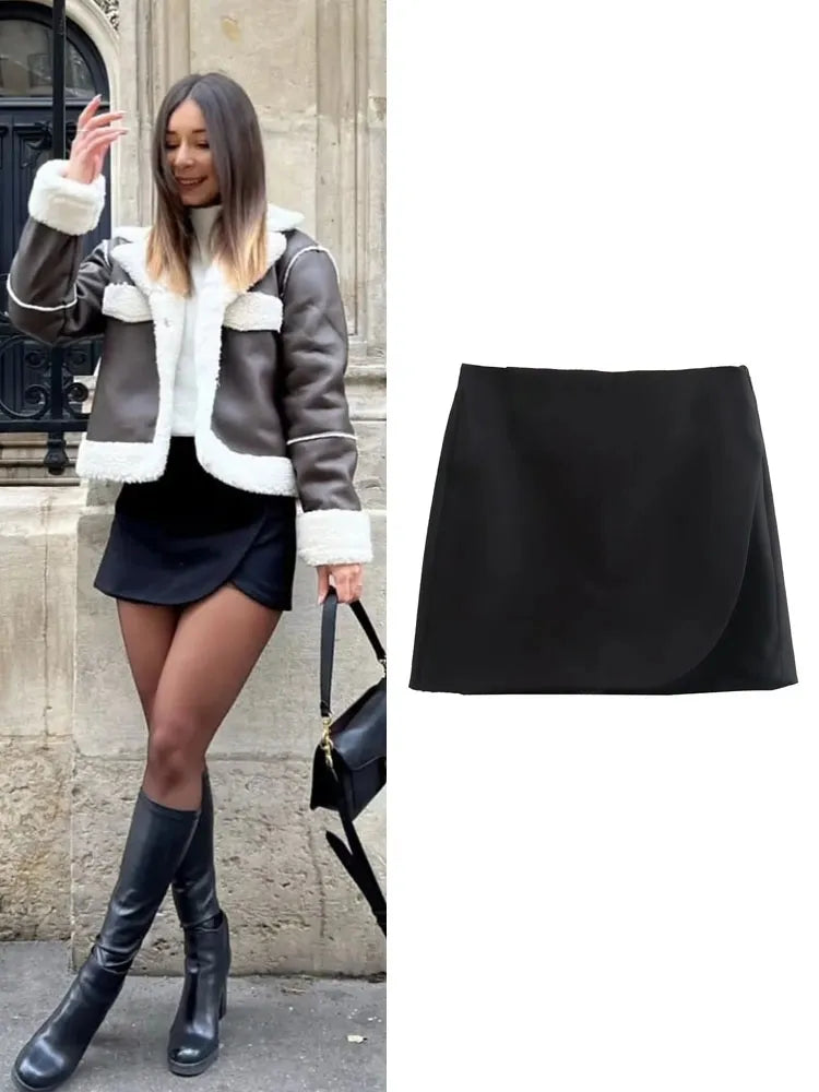 women's bodycon mini skirtsWomen's Asymmetrical Fashion Designer Split Mini Skirts (Short)